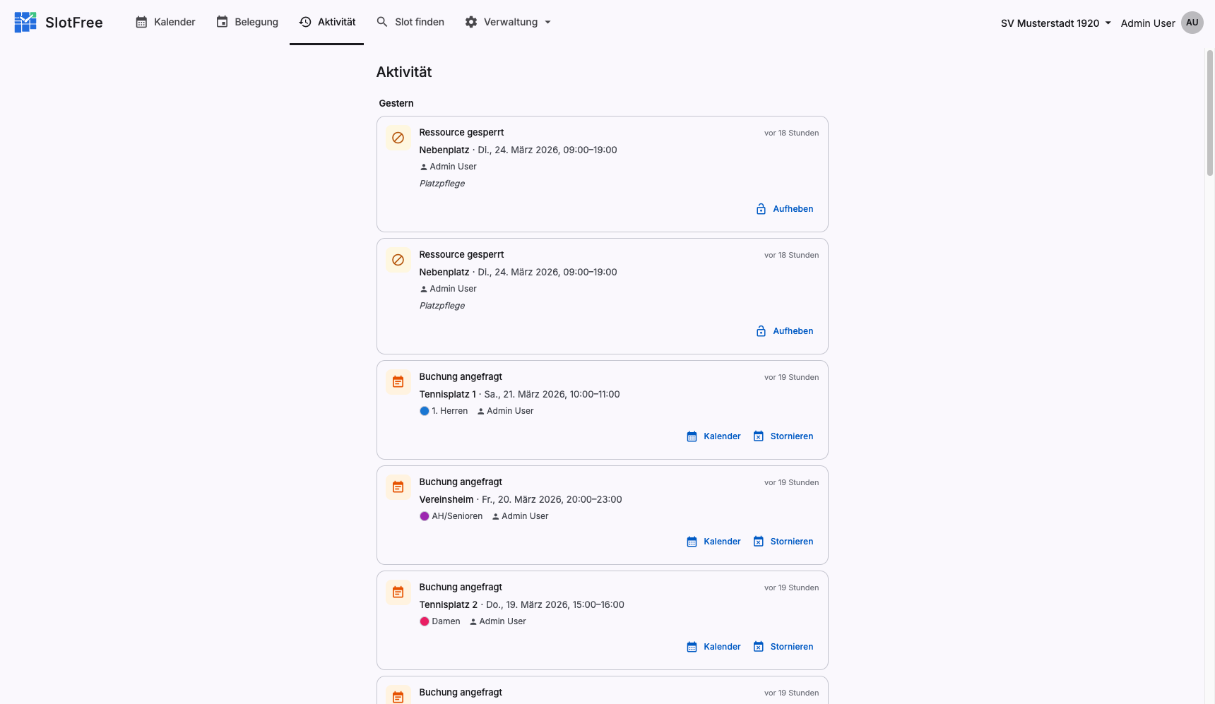 Turnhalle Belegungsplan online — Digitale Hallenverwaltung für Kommunen